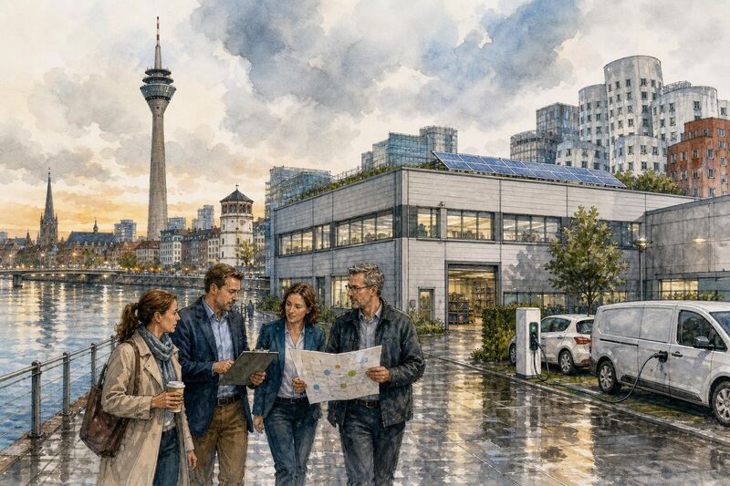 Illustration KI-generiert: Dekarbonisierung Mittelstand Herausforderungen: Wege zur praktikablen Umsetzung